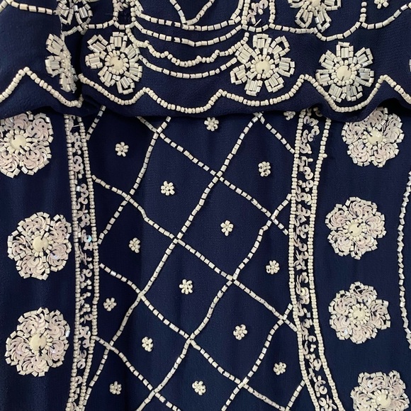 Blue and White Beaded Dress - Picture 5 of 7